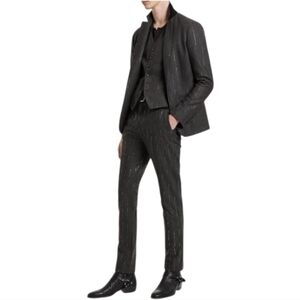 Brown Silver Pinstripe Pant